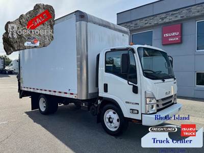 2024 Isuzu NPR HD 14' Box Truck with Rail Gate 14,500 GVW, 350Hp Gas V8. Rocktober!