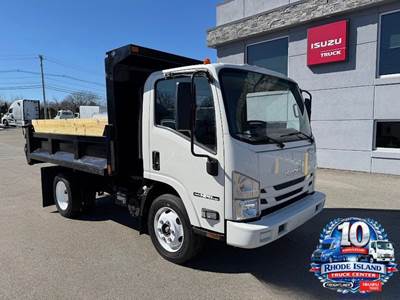 Used 2021 Isuzu NPR HD 10.5' Dump Truck. 14,500 GVWR, 350HP Gas V8 Only 40k miles