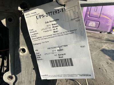 Kenworth T680 Cab Assembly