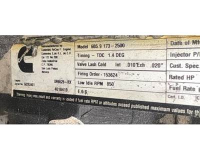 Cummins 6B Engine for a Capacity Of Texas TJ5000