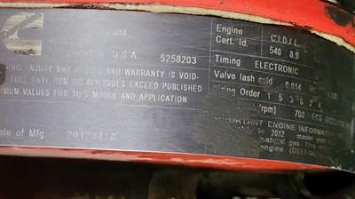 Cummins ISL G Engine for a Capacity Of Texas TJ5000