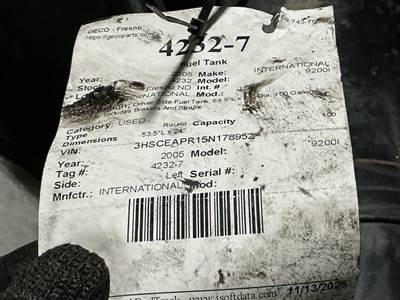 International 9200i Left Fuel Tank