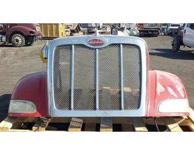 2009 Peterbilt 386 Hood 67"L SBA Complete, Part # L29-6036, Includes Right Mirror