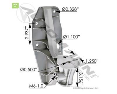 Cascadia P3 Hood Support Bracket, Passenger Side. 
