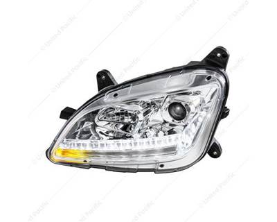 Left Chrome Projection Headlight with LED Sequential Turn and DRL for 2011+ Peterbilt 579/587