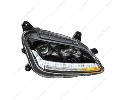 Right Black Projection Headlight w/ LED Sequential Turn & DRL for 2011+ Peterbilt 579/587