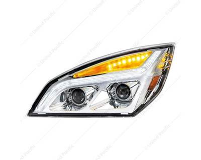 Left Chrome LED Projection Headlight w/ LED Position Light for 2018-2020 Freightliner Cascadia P4