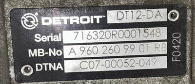Detroit DT12-DA Transmission for a Freightliner CASCADIA