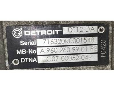 Detroit DT12-DA Transmission for a Freightliner CASCADIA