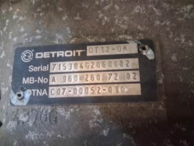 Detroit DT12-OA Transmission for a Freightliner 122SD