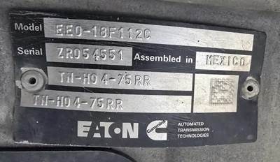 Eaton-Fuller EEO18F112C Transmission for a International RH613
