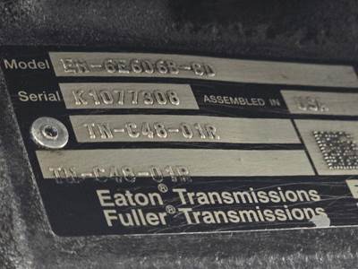 Eaton-Fuller EH6E606BCD Transmission for a Eaton/Fuller EH6E606BCD