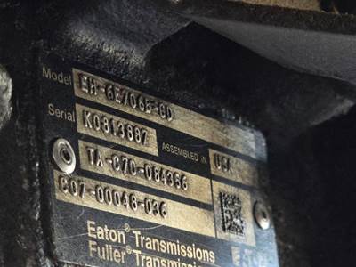 Eaton-Fuller EH6E606BCD Transmission for a Eaton/Fuller EH6E606BCD