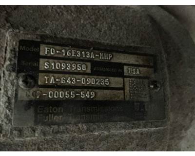 Eaton-Fuller FO16E313AMHP Transmission for a Freightliner CASCADIA