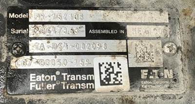 Eaton-Fuller FR15210B Transmission for a Freightliner CASCADIA