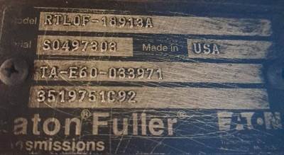 Eaton-Fuller RTLOF18913A Transmission for a Eaton/Fuller RTLOF18913A