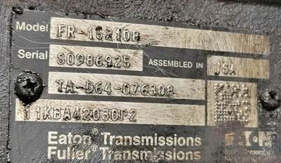 Fuller Transmission for a Mack CXU612
