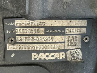 Paccar PO-16F112C Transmission for a Kenworth T680