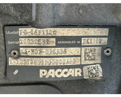 Paccar PO-16F112C Transmission for a Kenworth T680