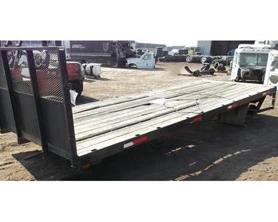 Used 21FT x 96IN Flatbed/Stake Bed Truck Body w/ Tuck-Under Lift Gate, Steel/Wood Deck