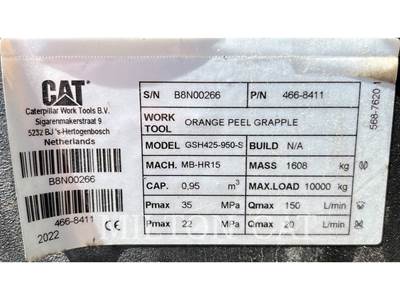 Caterpillar CATERPILLAR GSH425 1.25 CYD ORANGE PEEL GRAPPLE Grapple