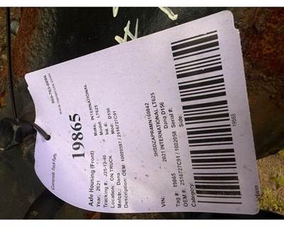 Dana D156 Front Axle Housing for a International LT625