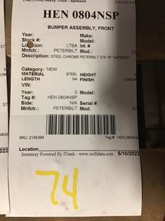 Peterbilt Front Bumper for a Peterbilt 379 1987-2007