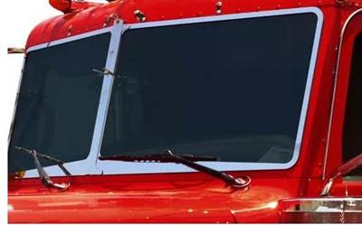 1987-2024 Peterbilt 379 2-1/4" Angled Wide Windshield Trim, Stainless Steel