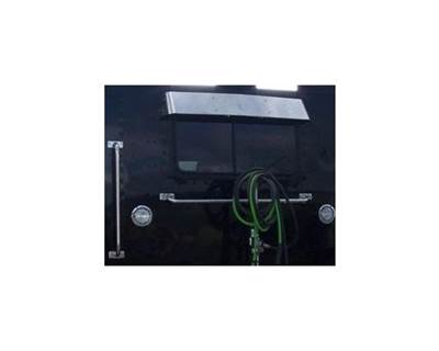 Peterbilt 379 7" Rear Window Drop Visor, Stainless Steel