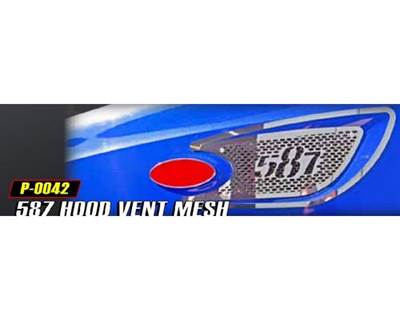 2012-2018 Peterbilt 587 Hood Vent Trim, Stainless Steel 22 GA