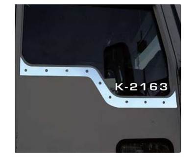 2008-2024 Kenworth W900/T800/T600/T660 High-Mid Daylight Door Trim, Stainless Steel 22 GA