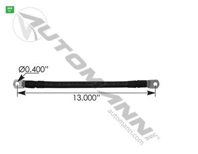 BATTERY CABLE STACKABLE 2/0 13IN BLACK 3/8" EYELETS UNIVERSAL   