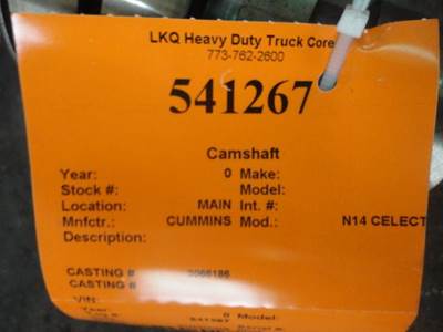 Cummins N14 CELECT Camshaft for a Cummins N14 CELECT 310-370 HP