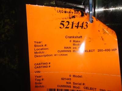 Cummins M11 CELECT Crankshaft for a Cummins M11 CELECT 280-400 HP