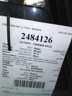 Paccar MV2014PR247 Cutoff for a Kenworth AG400L