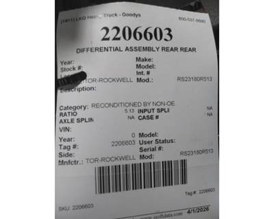 Meritor-Rockwell RS23180R513 Rear Differential