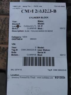 Cummins ISX12 Engine Block / Cylinder Block