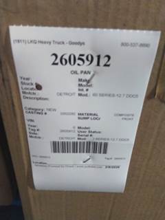 Detroit Series 60 12.7L DDEC V Engine Oil Pan for a Detroit 60 SERIES-12.7 DDC5