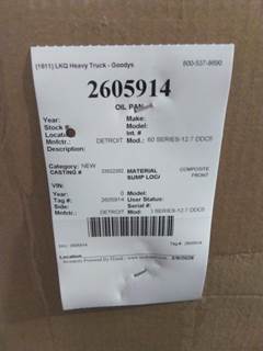 Detroit Series 60 12.7L DDEC V Engine Oil Pan for a Detroit 60 SERIES-12.7 DDC5