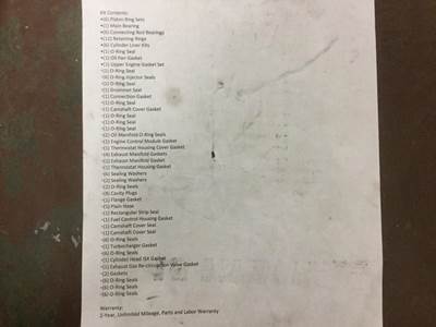 Cummins ISX EGR Engine Overhaul Kit