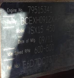Cummins ISX15 Engine for a Cummins ISX15 3719
