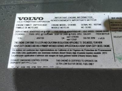 Volvo D13H Engine for a Volvo D13H EPA 10 (MP8)