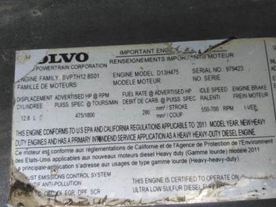 Volvo D13H Engine for a Volvo D13H EPA 10 (MP8)