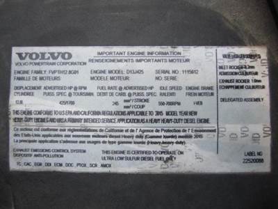 Volvo D13J Engine for a Volvo D13J EPA 13 (MP8)