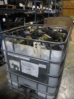 PLASTIC TUB OF 60 MISC FUEL FILTER HOUSINGS 1,037lbs 