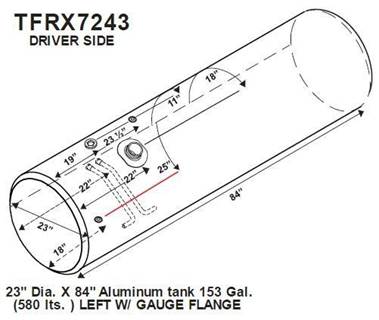 Freightliner Left Fuel Tank for a Alum Cylinder 145-154 GALLON
