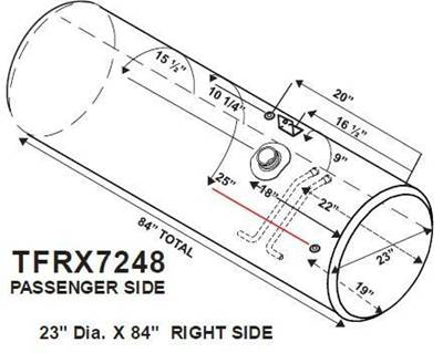 Freightliner COLUMBIA 120 2001-2015 Right Fuel Tank for a Alum Cylinder 145-154 GALLON