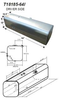 Freightliner M2 106 Left Fuel Tank for a Alum D Or Rectangle 85-94 GALLON