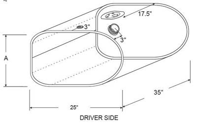 International 4300 2002-2009 Left Fuel Tank for a Alum D Or Rectangle 55-64 GALLON