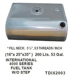 International 4300 2002-2009 Right Fuel Tank for a Alum D Or Rectangle 55-64 GALLON